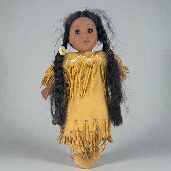 American Girl Other - American Girl Kaya Doll Brown Eyes Brown Straight Hair 18" Medium Native 2017